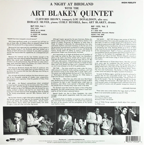 LP Art Blakey Quintet ‎– A Night At Birdland, Volume 2