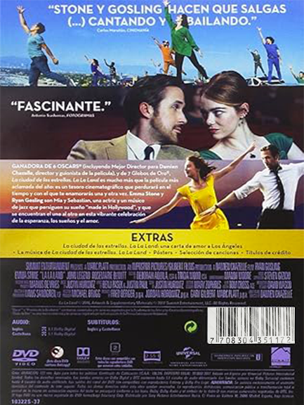 DVD La la land ciudad de sueños