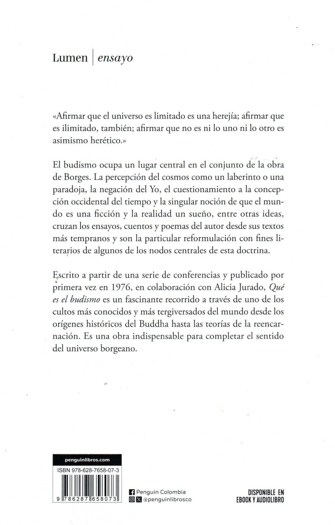 Libro Jorge Luis Borges/ Alicia Jurado - ¿Qué es el budismo?