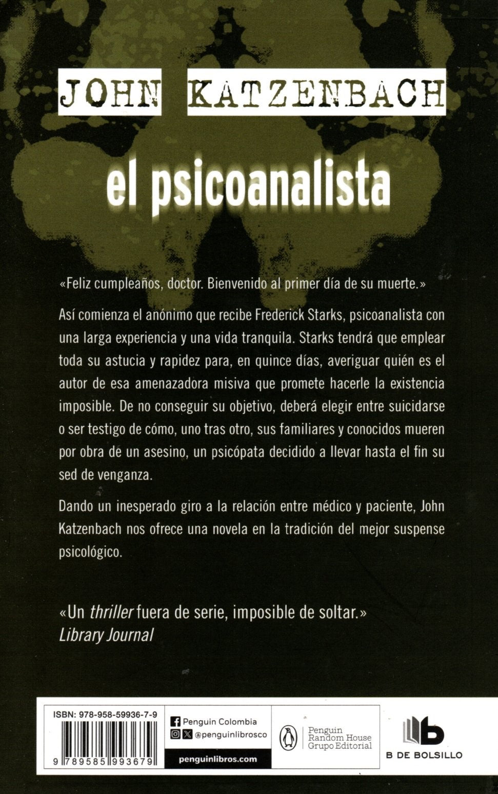 Libro John Katzenbach - El Psicoanalista