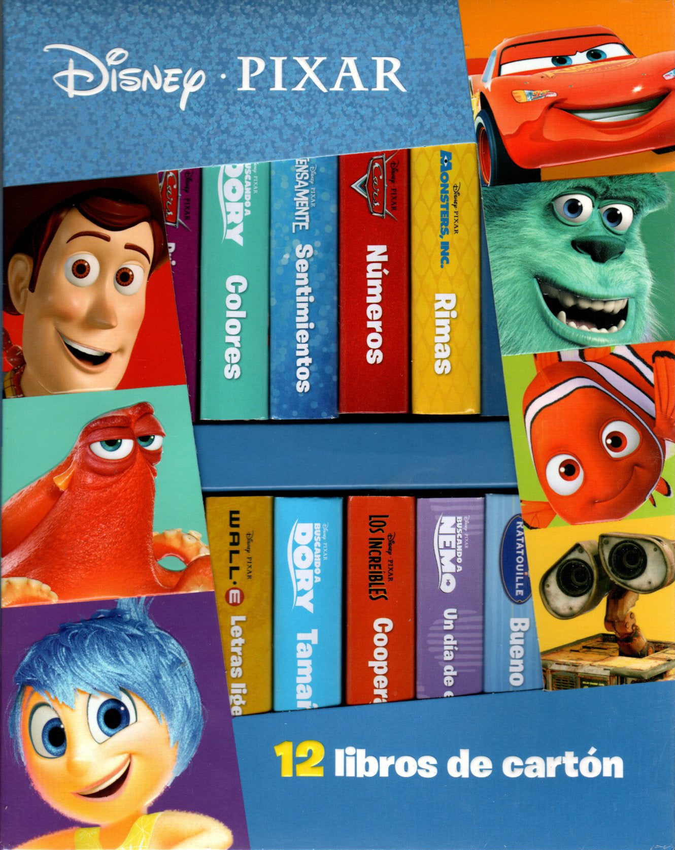 Libro Disney Pixar Caja - 12 Libros  de Carton (Estuche)