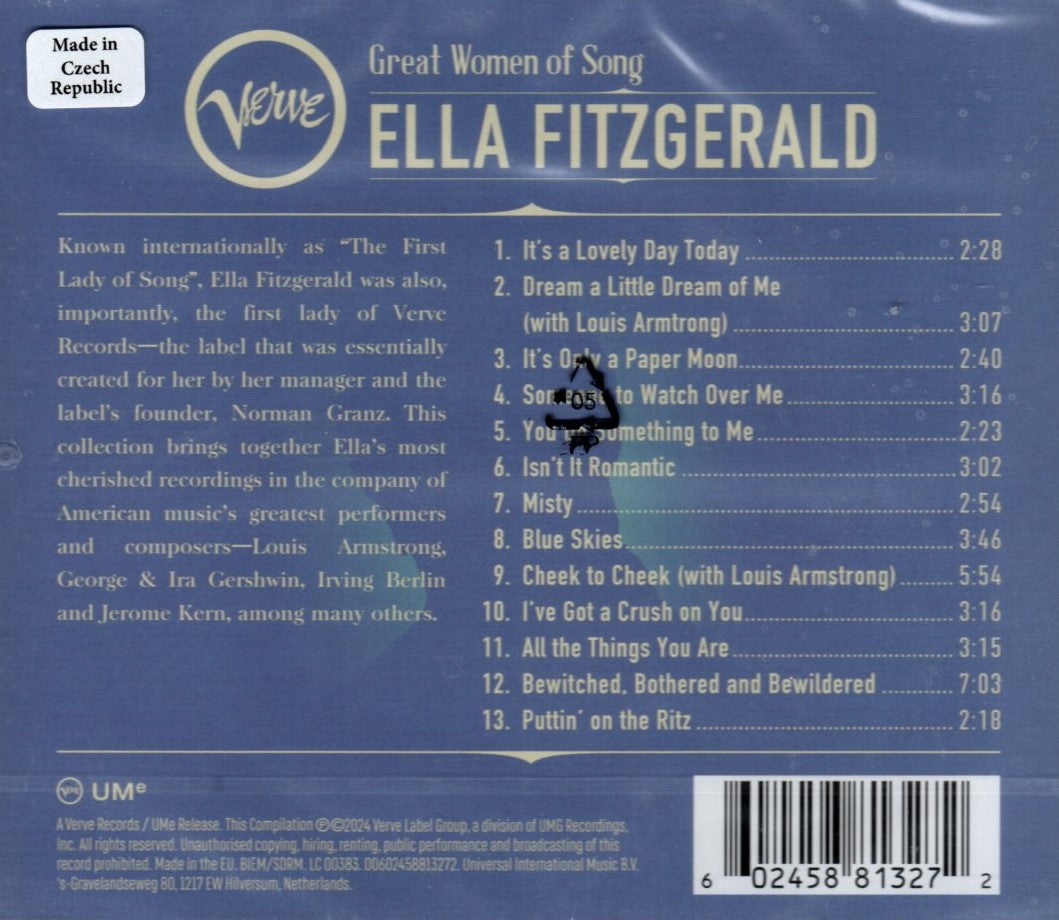 CD Ella Fitzgerald – Great Women Of Song: Ella Fitzgerald