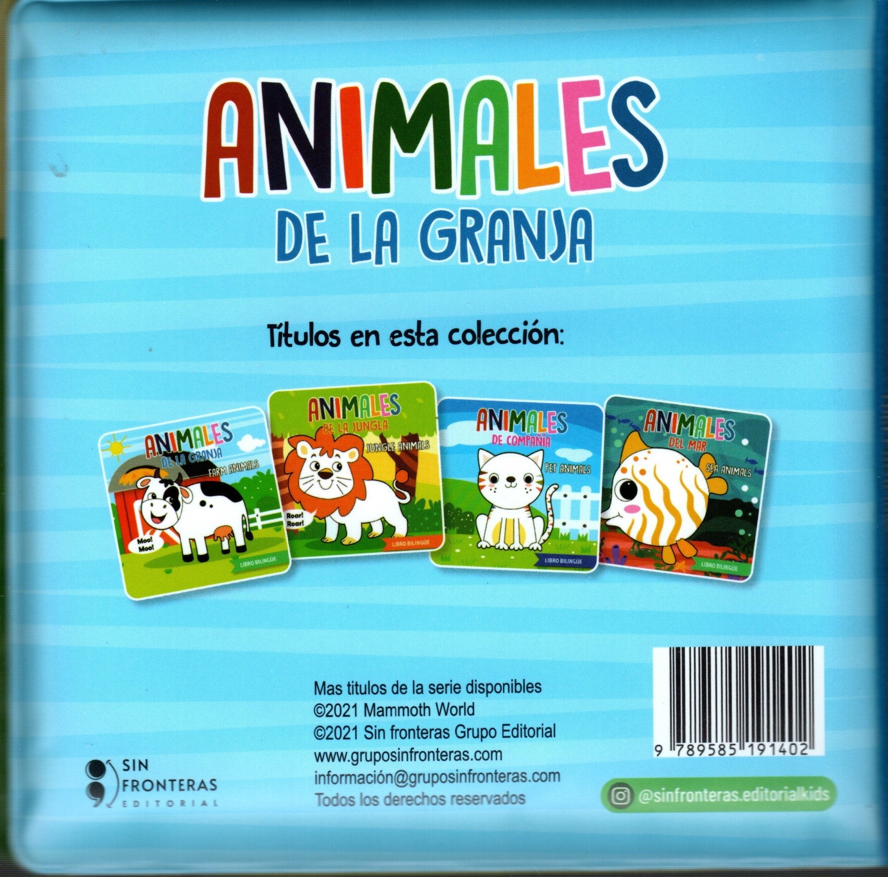 Libro  Bilingüe de baño Animales de la granja