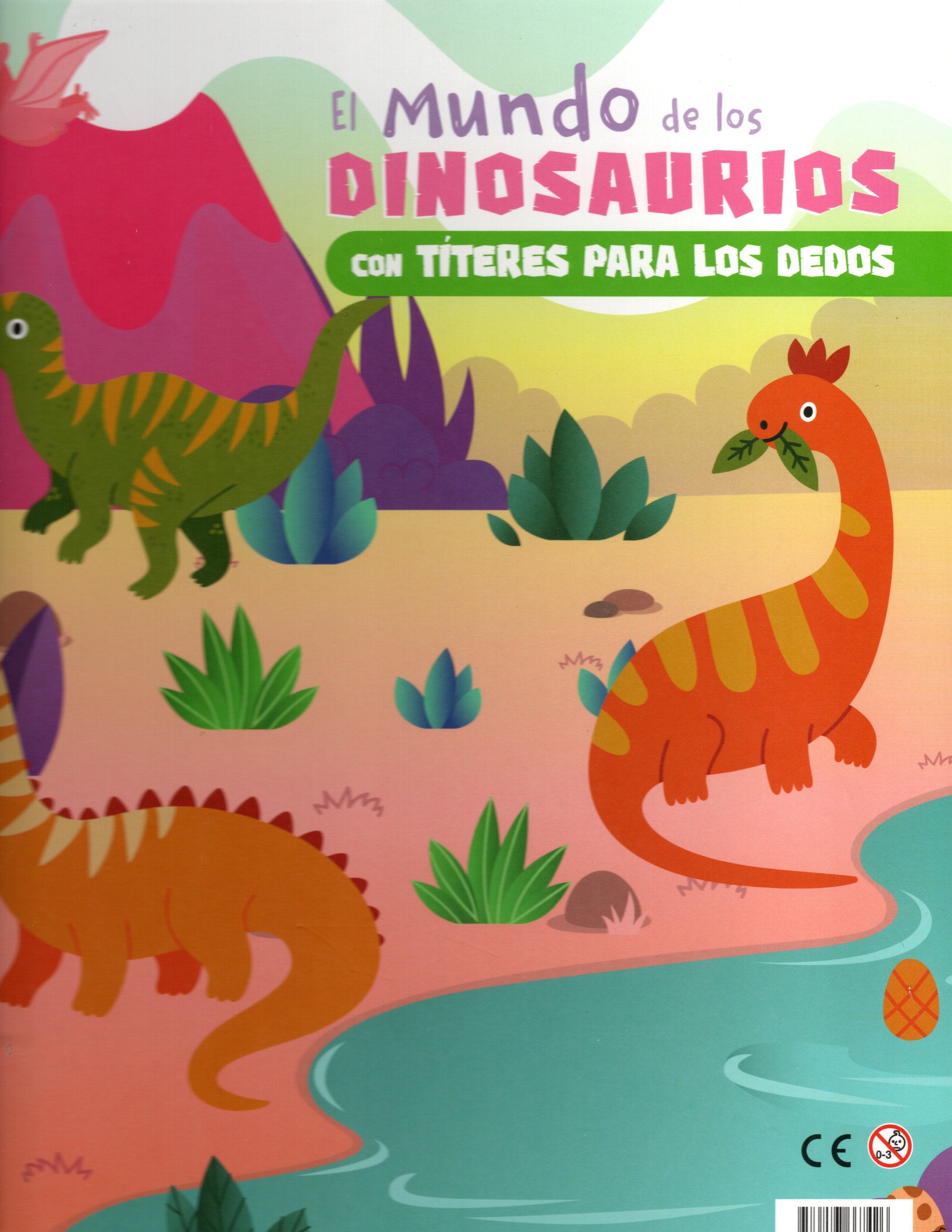 Libro El mundo de los dinosaurios con títeres para dedos