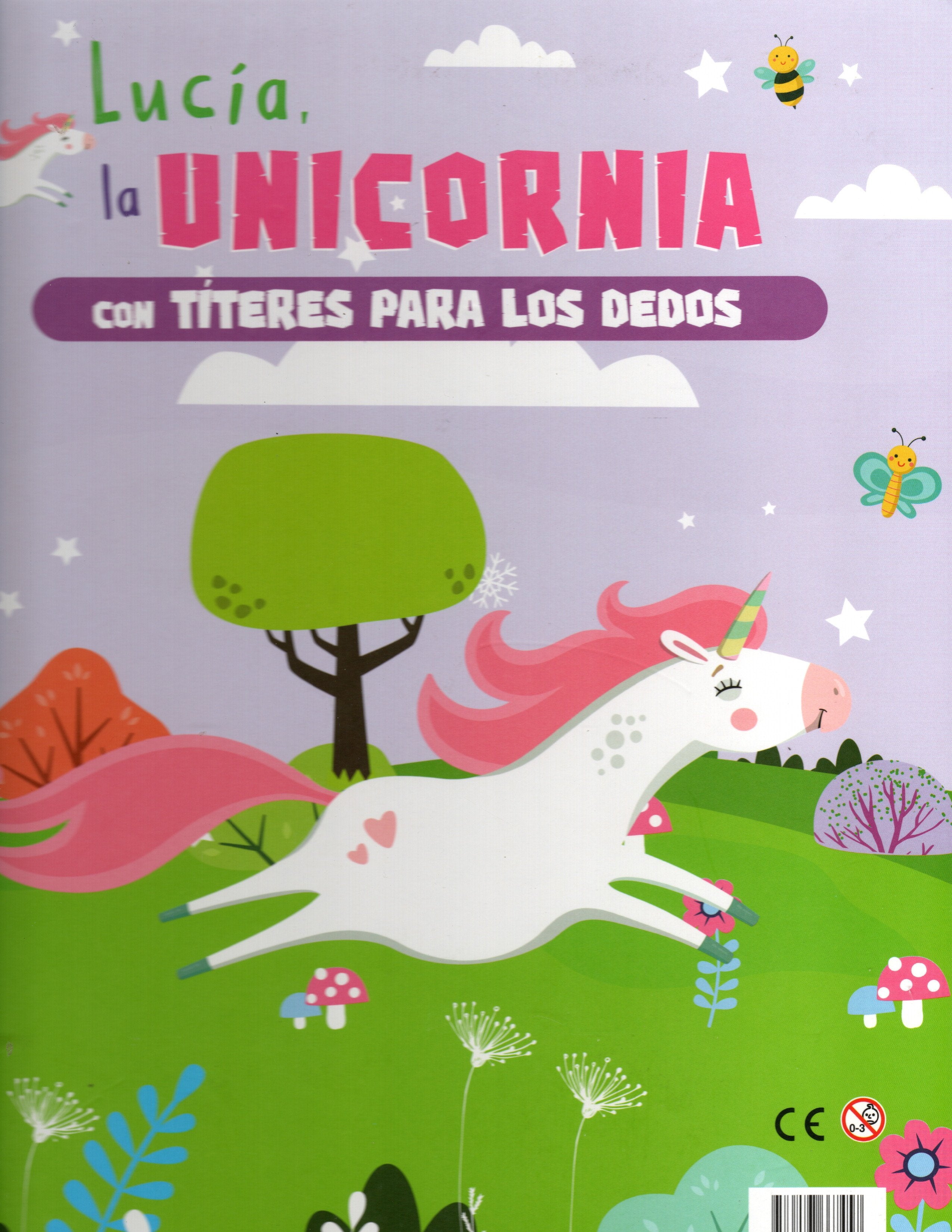 Libro Lucía la unicornia con títeres para dedos