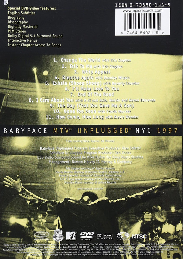 DVD Babyface ‎– MTV Unplugged NYC 1997