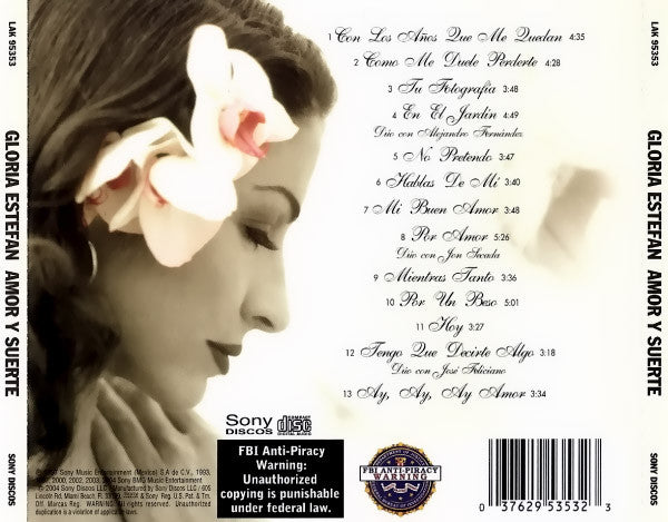 CD Gloria Estefan u200e– Amor Y Suerte (Éxitos Romanticos)