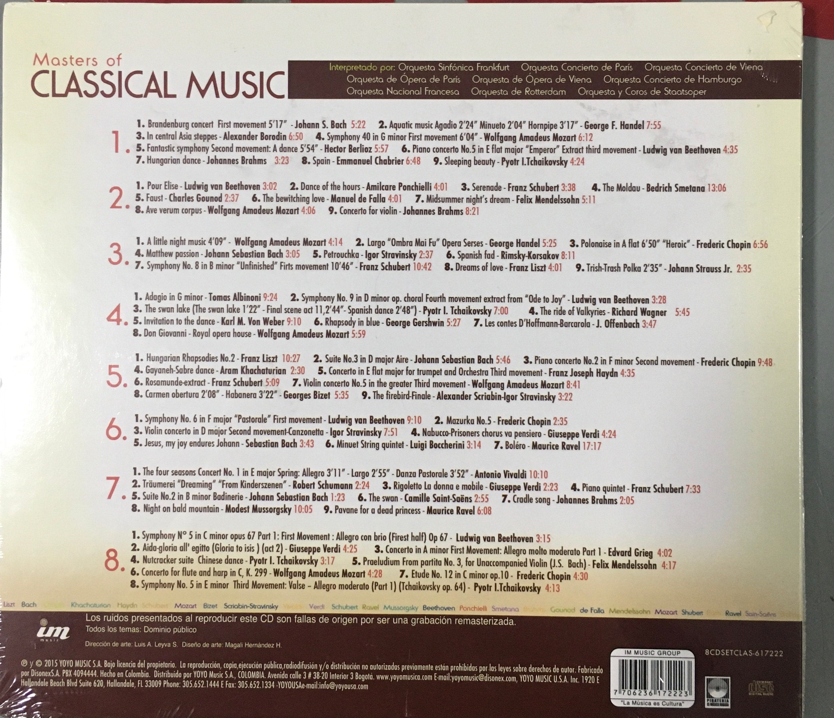 CD X8 Masters of classical music