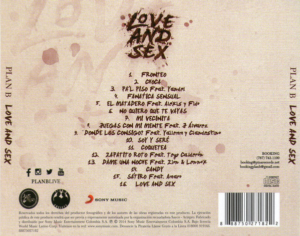 Cd Plan B ‎ Love And Sex