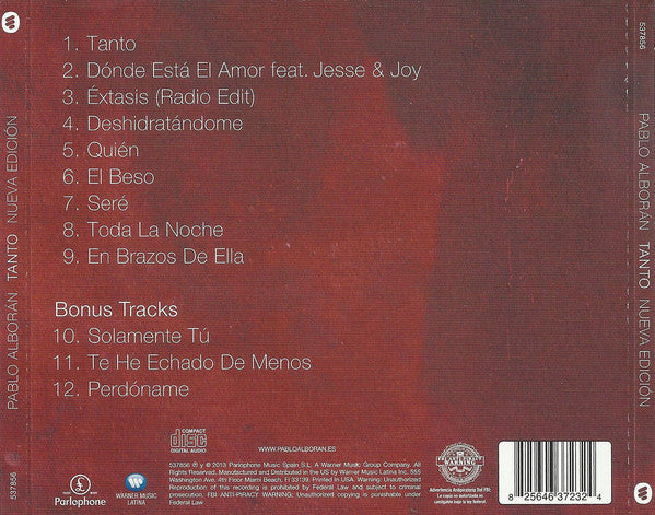 CD Pablo Alboán -Tanto