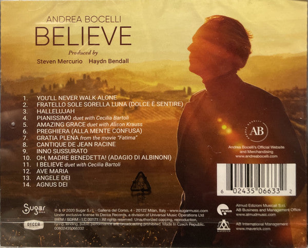 CD Andrea Bocelli - Believe