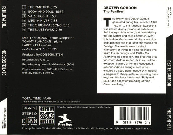 CD Dexter Gordon – The Panther!