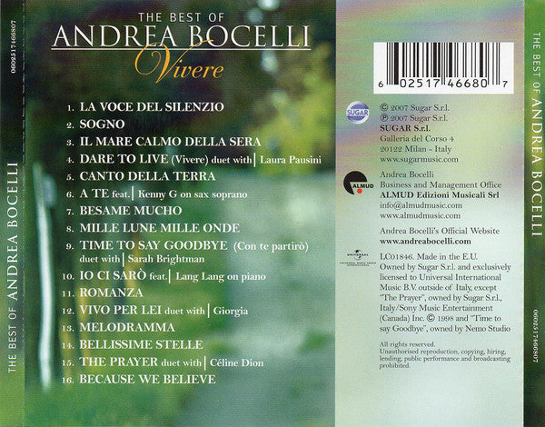 CD Andrea Bocelli ‎– The Best Of Andrea Bocelli: Vivere