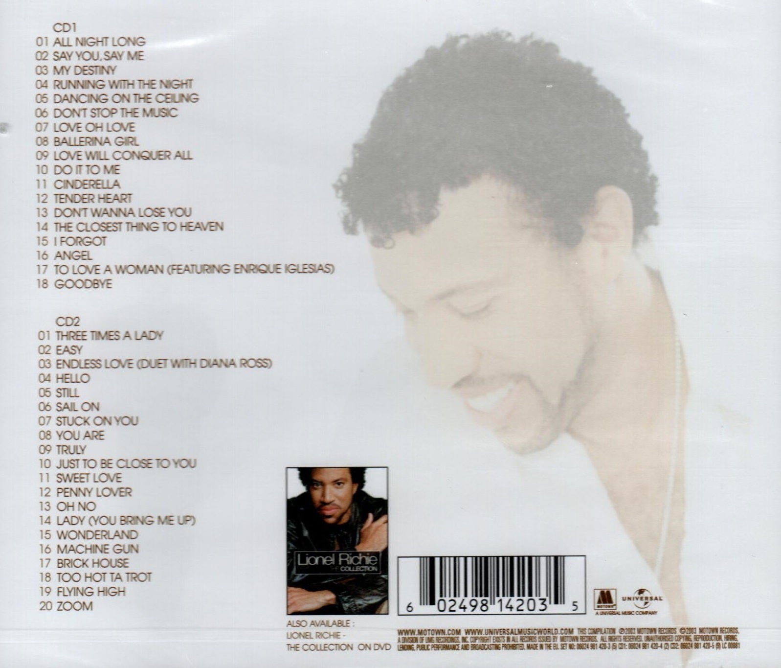 CD X2 Lionel Richie & The Commodores – The Definitive Collection