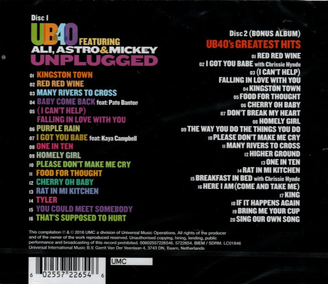 CD UB40 (2) Featuring Ali, Astro & Mickey – Unplugged