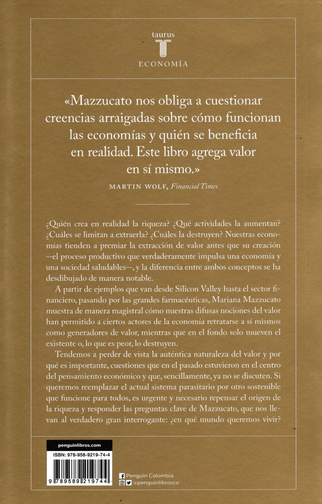 Libro Mariana Mazzucato El Valor De Las Cosas 8811